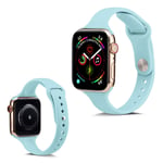 Apple Watch Series 5 44mm yksinkertainen silikoninen kellonauha - Vauvasininen Tummansininen