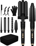 Quality Curling  Wand ,  6  in  1  Curling  Tongs  Set  with  Thermal  Brush ,