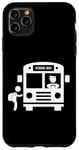 Coque pour iPhone 11 Pro Max Emblème de bus scolaire avec logo conducteur jaune