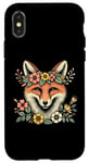 Coque pour iPhone X/XS Couronne de fleurs de renard