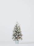 John Lewis Pre-lit Snowy Christmas Tree in Zinc Bucket, 3ft