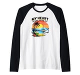 My Heart Belong To The Sea Beach Lifestyle Raglan Baseball Tee