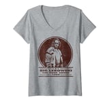 Big Lebowski Distressed Dude Abides Stamp V-Neck T-Shirt