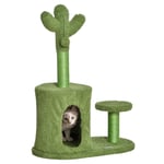 Cat Tree Tower Cactus Shape with Scratching Post Condo Perch Toy Ball