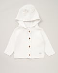 Rock A Bye Baby Girls Hooded Bear Cotton Knit Cardigan - Cream - Size 6-9M