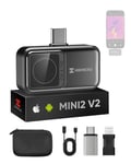 HIKMICRO Mini2 V2 Thermal Camera - iOS/Android, 256x192 IR Resolution, SuperIR, 50° Wide Angle, 25Hz, No Battery, for Phone/Tablet/PC, USB-C/Lightning Port (Adapter Included, support iPhone 15/16)