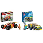 LEGO Ninjago 71780 La Voiture de Course Ninja de Kai – Évolution, Jouet Voiture de Course 2-en-1 & 60383 City La Voiture de Sport Électrique, Jouet pour Garçons et Filles de 5 Ans