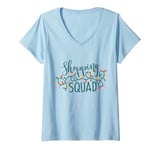 Womens Funny Christmas Shopping Crew Squad Group V-Neck T-Shirt