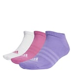 adidas Unisex Cushioned Low-Cut Socks 3 Pairs, Preloved Fuchsia/White/Violet Fusion, 13-14.5