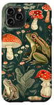 Coque pour iPhone 11 Pro Vert classique Paisley mignon Cottagecore Grenouille et champignon