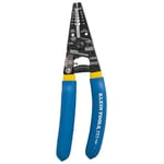 KLEIN TOOLS Wire Stripping Cutter Tool, Strong Gripping Serrated Nose, Double Grip Comfortable Handle with Lock 11055, Blue, 10 - 18 Awg Solid, 12 - 20 Awg Stranded