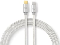 Nedis Fabritallic USB-A til Lightning-kabel - 2 meter