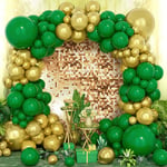 Ballons Vert Or,120 Pcs Kit Guirlande Arche Ballons Verts Et Dorés Métalliquess Avec Différentes Tailles 18/12/10/5 Pouces P[Z138]