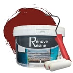 Peinture Résine multisupport Intérieur pour Faïence, Carrelage, Douche, Baignoire 5m² - RAL 3011 Rouge brun + Kit d'application OFFERT