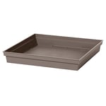 EDA - Soucoupe Carrée Toscane 26,7 x 26,7 x 3,8 cm - pour Pot de Fleurs Carré Toscane 32 x 32 cm - Taupe - Lot de 6