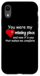 Coque pour iPhone XR You Were My Missing Puzzle Piece Valentines Day Couple Heart