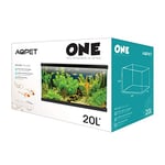 AQPET One Mini Aquarium en Verre Couleur Noir 20 litres avec Accessoires 36 x 22 x 26 h