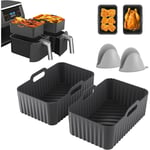 4 Pièces Accessoires pour,Moule Silicone Air Fryer pour Double Stack xl SL400EU, Foodi Max AF500EU, AF400EU, AF451EU, AF300EU, 7,6 à 10,4 l Friteuse,