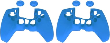 Lot De 2 Étuis De Protection En Silicone, Poignée En Silicone Adaptée Pour Manette Ps5, Ergonomique Doux Pour Éviter De Glisser Et Anti-Poussière Pour Manette Ps5(Bleu)