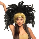 Boland - Accessoire de cheveux pour danseuse Go-Go, avec plumes noires, coiffe élaborée, samba, danseuse du ventre, costume, carnaval, fête costumée