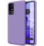 Tumundosmartphone Coque Silicone Liquide Ultra Douce pour TCL 40 Se Couleur Violet