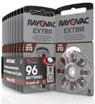 96 Piles Auditives Rayovac Extra 312. 12x8 Piles pour Appareil Auditif