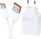 Chargeur Xiaomi 33W Charge Rapide,Chargeur Et Câble Usb C 2M 6AMi Turbo,Pour Xiaomi 14 13 12 12T 12S Pro Lite Redmi Note K60 K50 11 11S 12 Pro Plus Note,Type C Charger Adaptateur Secteur