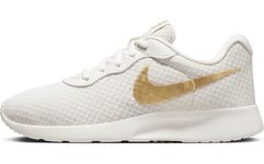 NIKE Women's WMNS Tanjun FLYEASE Sneaker, Phantom/Metallic Gold-SAIL-Volt, 9.5 UK