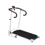 HOMCOM 1-10Km/h Folding Treadmill Home Running Fitness Machine w/ Safety Stopper