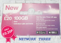 OFFICIAL THREE 3 NETWORK SIM CARD  PAY AS YOU GO 5G-4G-3G UNLIMITED TARIFF