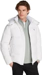 Calvin Klein Men’s Essentials Down Puffer Jacket with Hood, White (Bright White), M