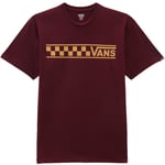 Vans Mens Stackton Stripe Crew Neck Short Sleeve T-Shirt - Burgundy - S