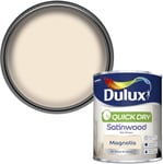 Dulux Quick Dry Satinwood Paint For Wood And Metal - Magnolia 750 ml