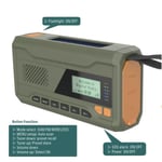 NOAA/DAB/FM-radio Nödradio Portabel Solradiomottagare Hand Crank Dynamo Utomhus Bluetooth-högtalare med LED-ficklampa Green