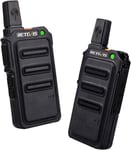 RT619 Talkie Walkie Rechargeable, PMR446 Takie-Walkie Ultra-légers, 1300 mAh, PMR446 Mini Professionnel USB Talky Walky, VOX, 16 Canaux pour Cyclisme., Famille, Cadeau Noel (2 Pièces, Noir)