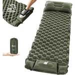 Yzmrbdqc - Tapis de camping gonflable avec presse à pied, petit format, matelas pneumatique de camping ultra-léger et imperméable avec oreiller