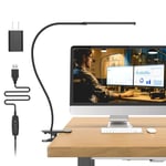 Mojimdo Lampe de bureau 77 LED [puissance d'éclairage remarquable] 70 cm lampe avec pince, 3 couleurs et 10 niveaux de luminosité lampe de lecture 360 ° flexible avec chargeur USB