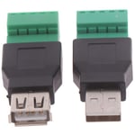 Usb 2.0 Type A Male Female To 5p Screw Shield Terminal Plug Conn