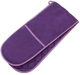 Plain Purple Double Oven Glove 100% Cotton Insulated Home Kitchen Gift