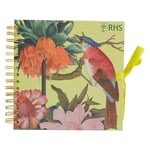 RHS The Royal Horticultural Society Wiro Bound Hardback Scrapbook, 40 Pages, White Paper, Tropical, 8" x 8", Multicoloured, With Coordinating Ribbon Closure And Wire Colours