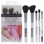 Sorme Cosmetics Professional Brush Set - Studio Ready For Women 5 Pc Powder and Blush Brush, Angled Contour and Blush Brush, Smudge Brush, Blending Brush, Dual Ended Angled Brush