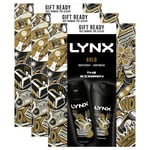 Lynx Mens Gold Body Spray & Wash Duo GiftSet for Him, 3 Pack - One Size