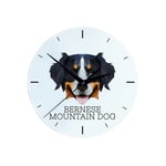 Berner Sennenhund, Berner Sennenhund - geometrisk väggklocka med ett foto och en inskription från märket Art-Dog