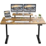 TRIUMPHKEY Bureau Assis Debout 160cm Bureau Hauteur Réglable Electrique,Marron Bureau Ordinateur,Standing Desk,Table Assis Debout Idéal pour l'apprentissage au Bureau et Les Jeux