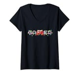 Womens Christmas Gamer Controller Xmas Gaming Men Boys Kids Youth V-Neck T-Shirt