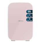 Cecotec Mini Frigo Bolero MiniColing 25L Bahamas Pink. Capacité 20 L, Fonctionnement 12-220 V, Compatible avec Caravanes, Fonction Chaud et Froid, Température Réglable de 7 ºC à 65 ºC