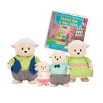 Li’l Woodzeez - Famille Moutons Snipadoodles - Comprend 5 Pièces : 4 Figurines Animales Miniatures et un Livre (2 Contes en anglais) - Dès 3 ans