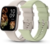 Montre connectée SPC Smartee Duo 2 avec bracelet extra, écran AMOLED 1,78”, batterie 7 jours - Beige/Vert