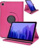 Coque Pour Samsung Galaxy Tab A7 10.4 2020 (Sm-T500/T505/T507) Ultra Mince 360 Rotatif Support Housse De Protection Cuir Étui Tablette A7 10,4"" Book Cover, Rose Rouge[Coq100470]