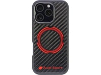 Audi Audi Carbon Fiber Sport Red Circle Magsafe Iphone 16 Pro 6.3" Czarny/Black Hardcase Aus-Tpupcmip16p-Rsq/D5-Bk